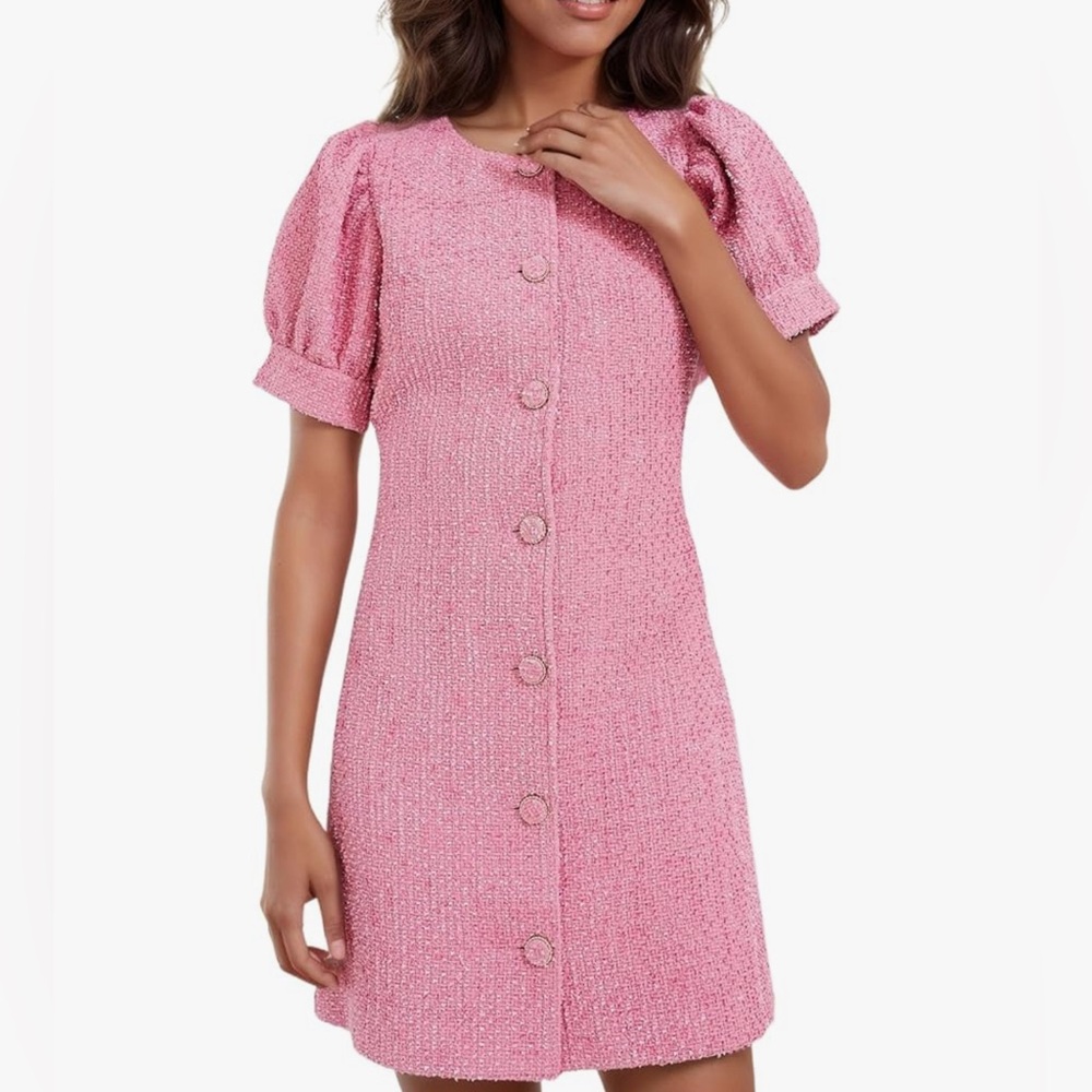 Women’s Pink Tweed Jackie Mini Dress